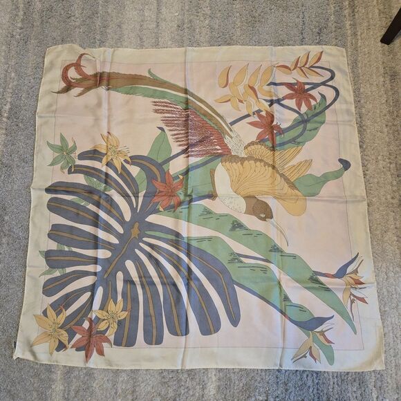 Vintage Ginnie Johansen Silk Scarf 39 inch Square - Picture 1 of 4